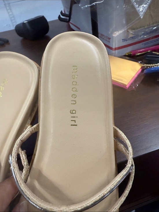 Madden Girl Shoes - Madden Girl Neutral Beige Braided Strap Slide Sandals